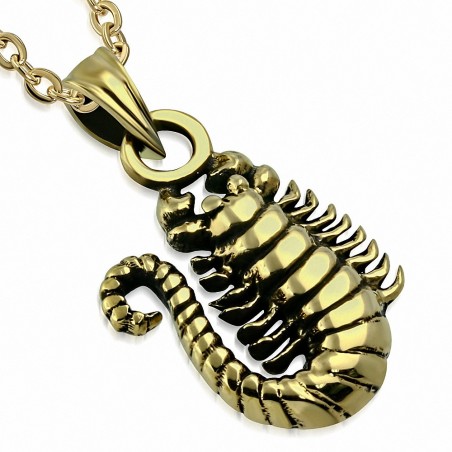 Pendentif de signe du zodiaque Scorpion Scorpion à la mode en bronze