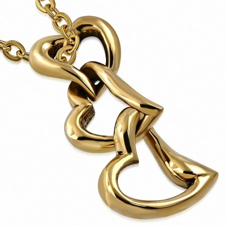 Pendentif coeur en forme de coeur d'amour en bronze emboîté