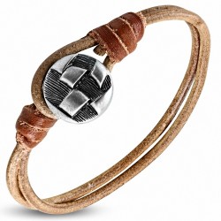 Bracelet à bascule à la mode en cuir marron à deux tons