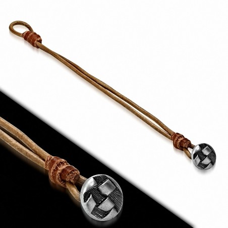 Bracelet à bascule à la mode en cuir marron à deux tons