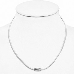 55cm 3mm | Collier avec bracelet en cuir multicolore de couleur blanche avec verrou magnétique en acier inoxydable