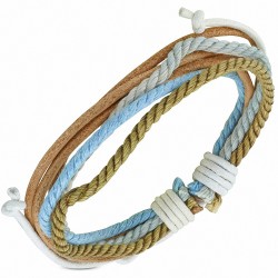 Bracelet ajustable en cuir marron avec cordon de serrage à la mode - FWB029