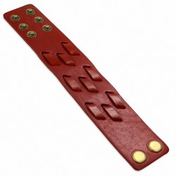 Bracelet en cuir véritable avec boutons-pression