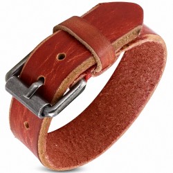 Bracelet motard en cuir véritable avec boucle de ceinture