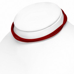 78cm x 3mm | Tour de cou / bracelet en cuir rouge à la mode multi-tours
