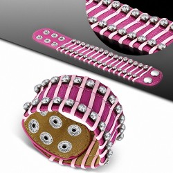 Bracelet de mode en cuir PU avec plusieurs fermetures à glissière bracelet transparent