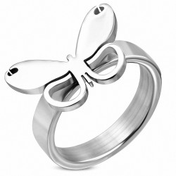 Bague fantaisie papillon en acier inoxydable