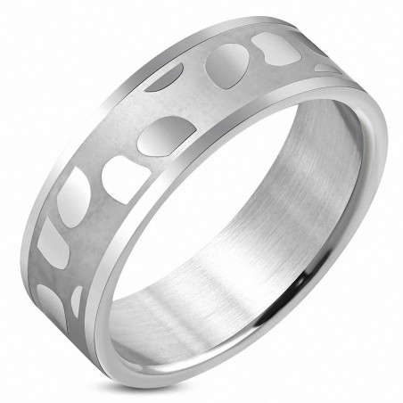 8mm | Bague de bande plate StoneStyle fini en acier inoxydable mat