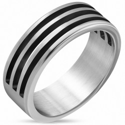 8mm | Bague de bande plate découpée avec finition en acier inoxydable mat