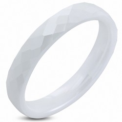 4mm | Alliance demi-ronde en céramique blanche à coupe confortable