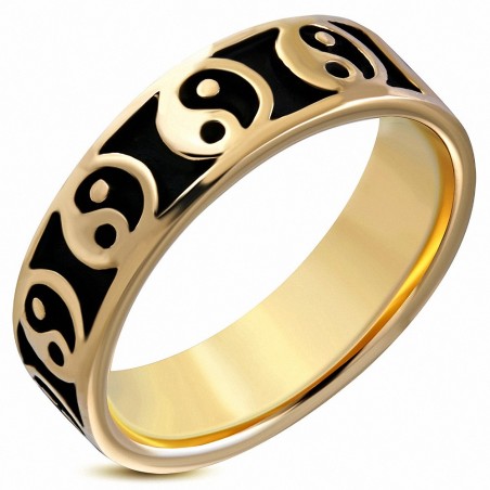 Fashion YinYang / Le Symbole Tao Bague En Bronze Plat