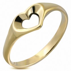 Bague en bronze fantaisie avec coeur ouvert