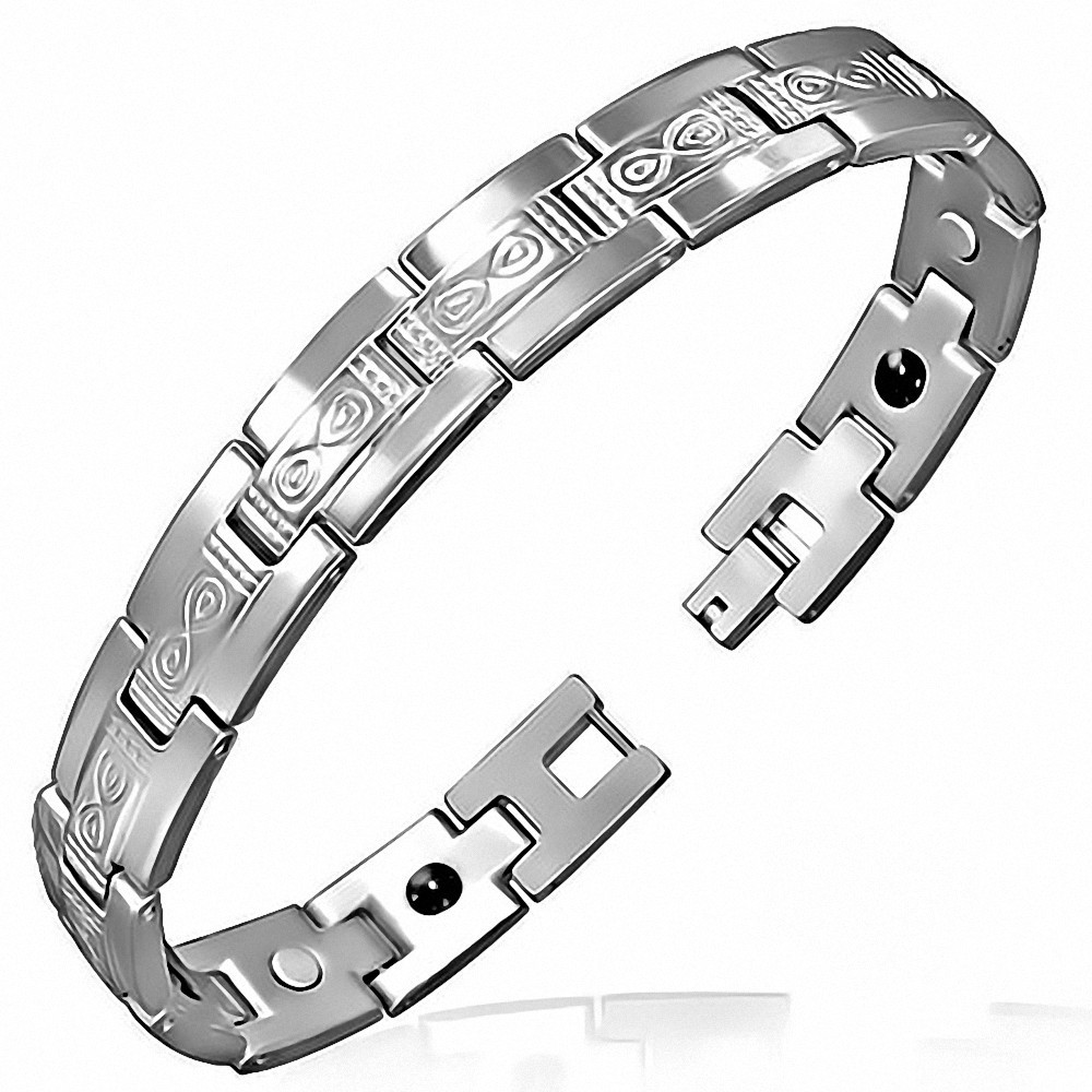 Bracelet magnétique en acier inoxydable Infinity Panther Link