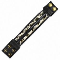 Bracelet lanière en cuir noir avec cordon de serrage