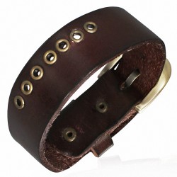 Bracelet en cuir marron avec boucle de ceinture