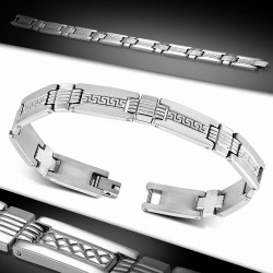 Bracelet à maillons en acier inoxydable avec clé grecque 59
