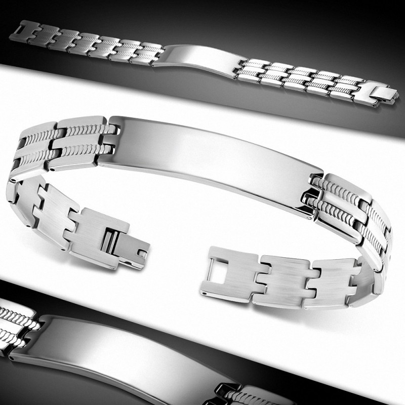 Bracelet d'identification de style de montre en acier inoxydable A