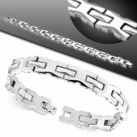 Bracelet à maillons Alphabet H Panther en acier inoxydable 134