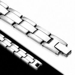 Bracelet à maillons rainurés en acier inoxydable 173