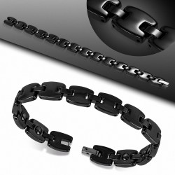 10mm | Bracelet à maillons en céramique noire  hommes