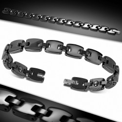 10mm | Bracelet magnétique à maillons en céramique noire