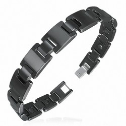 Bracelet magnétique en céramique noire avec lien panthère  hommes