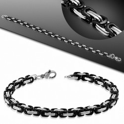 Bracelet chaîne à maillons byzantins en acier inoxydable 5 mm
