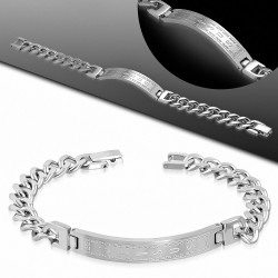Bracelet en mailles cubaines avec maillons cubains en forme de croix de Jésus de style croix en acier inoxydable de 8 mm