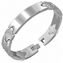 Bracelet d'identification de style montre à graver en acier inoxydable 6