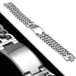 Bracelet identifiant de montre de style gravable cubain en forme de fermoir en acier inoxydable