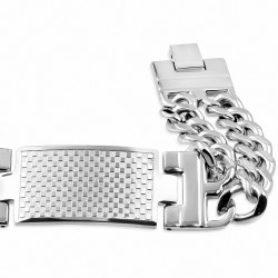 Bracelet style montre cubaine en acier inoxydable à mailles en acier inoxydable