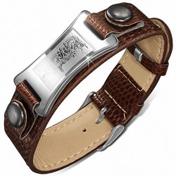 Bracelet en cuir avec boucle de ceinture en cuir PVC avec design en acier zodiacal chinois avec dragon en acier inoxydable