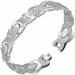 Bracelet à maillons ovales en acier inoxydable à maillons croisés