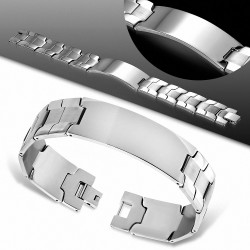 Bracelet d'identification de style montre à graver en acier inoxydable 8