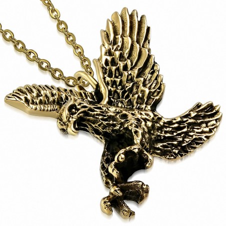 Pendentif aigle bicolore