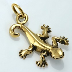 Pendentif fantaisie Lézard chanceux  en bronze