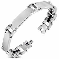 Bracelet en acier inoxydable avec bracelet en forme de montre gravable en caoutchouc noir I