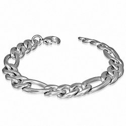 Fermoir fermoir mousqueton en acier inoxydable de 10 mm Bracelet à maillons Figaro