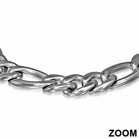 Fermoir fermoir mousqueton en acier inoxydable de 10 mm Bracelet à maillons Figaro