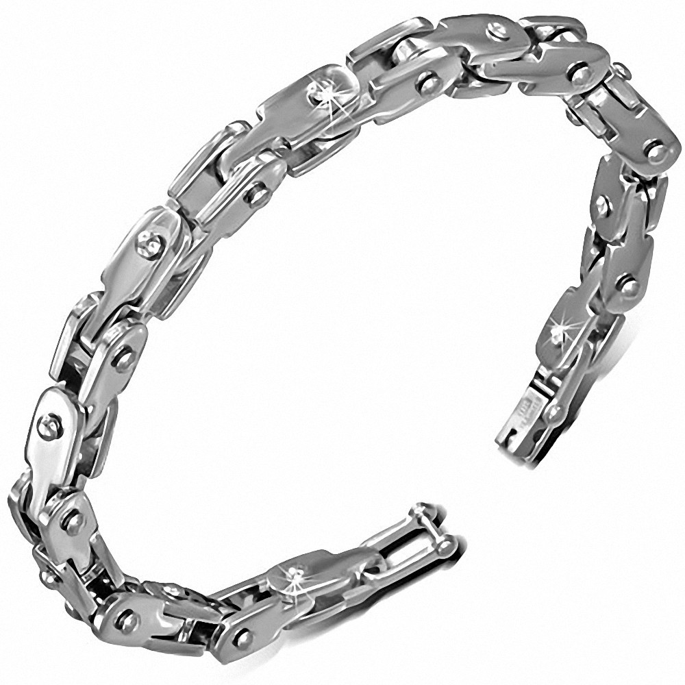 Bracelet maillon de vélo avec fermoir mousqueton en acier inoxydable de 6mm