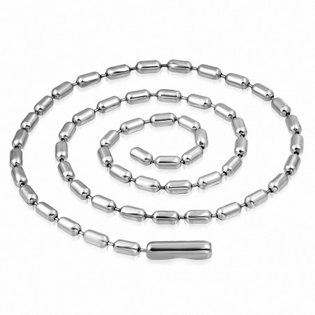 L-60cm W-4.5mm | Chaîne à maillons ovale militaire en acier inoxydable