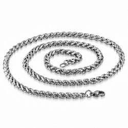 L-62cm | W-5mm Chaîne à maillons en corde Infinity avec fermoir mousqueton en acier inoxydable