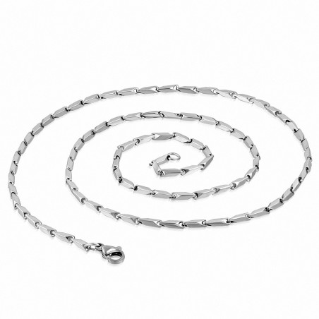 Chaîne à maillons de boîte à fermoir mousqueton en acier inoxydable L-61cm | W-2.5mm
