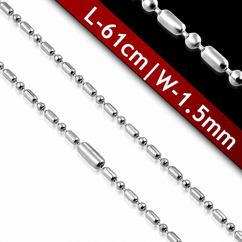 L-61cm W-1.5mm | Chaîne à maillons en acier inoxydable