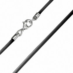 L-66cm | W-1.5mm  Alliage Noir Simple Cordon En Caoutchouc Corde Chaîne