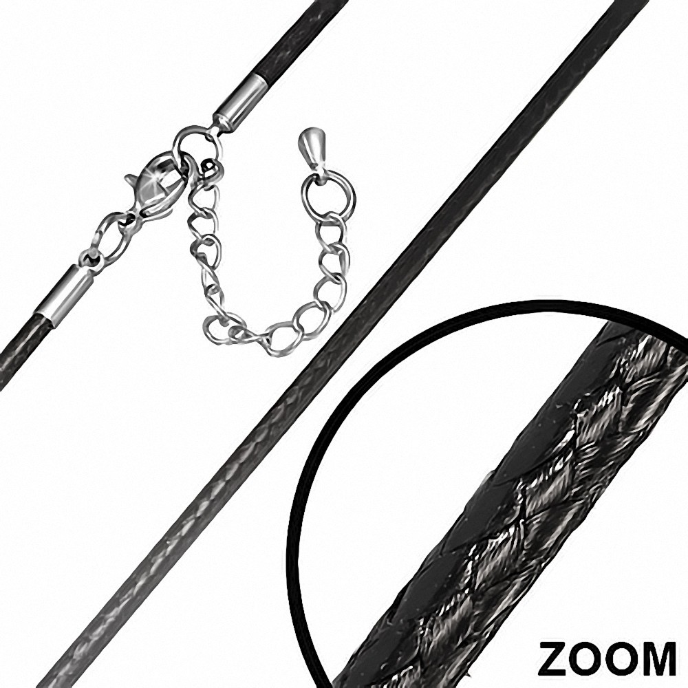 L-63cm | W-2mm  Alliage Noir Simple Cordon Cordon Et Chaîne D'extension
