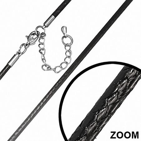 L-63cm | W-2mm  Alliage Noir Simple Cordon Cordon Et Chaîne D'extension