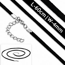L-60cm | Cordon monobrin en nylon noir fashion et chaîne de rallonge