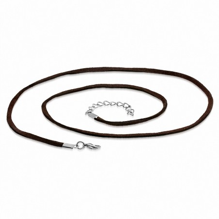 L-60cm | Cordon monobrin en nylon marron fashion et chaîne de rallonge