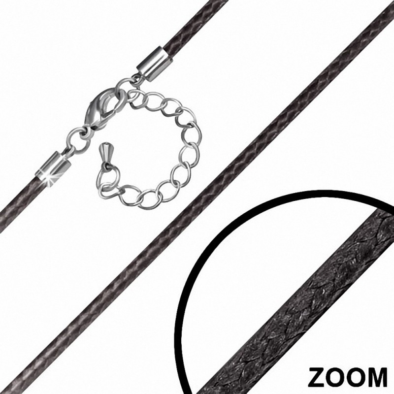 L-64cm | W-2mm2mm  Noir Corde En Nylon Simple Brin & Chaîne Extender